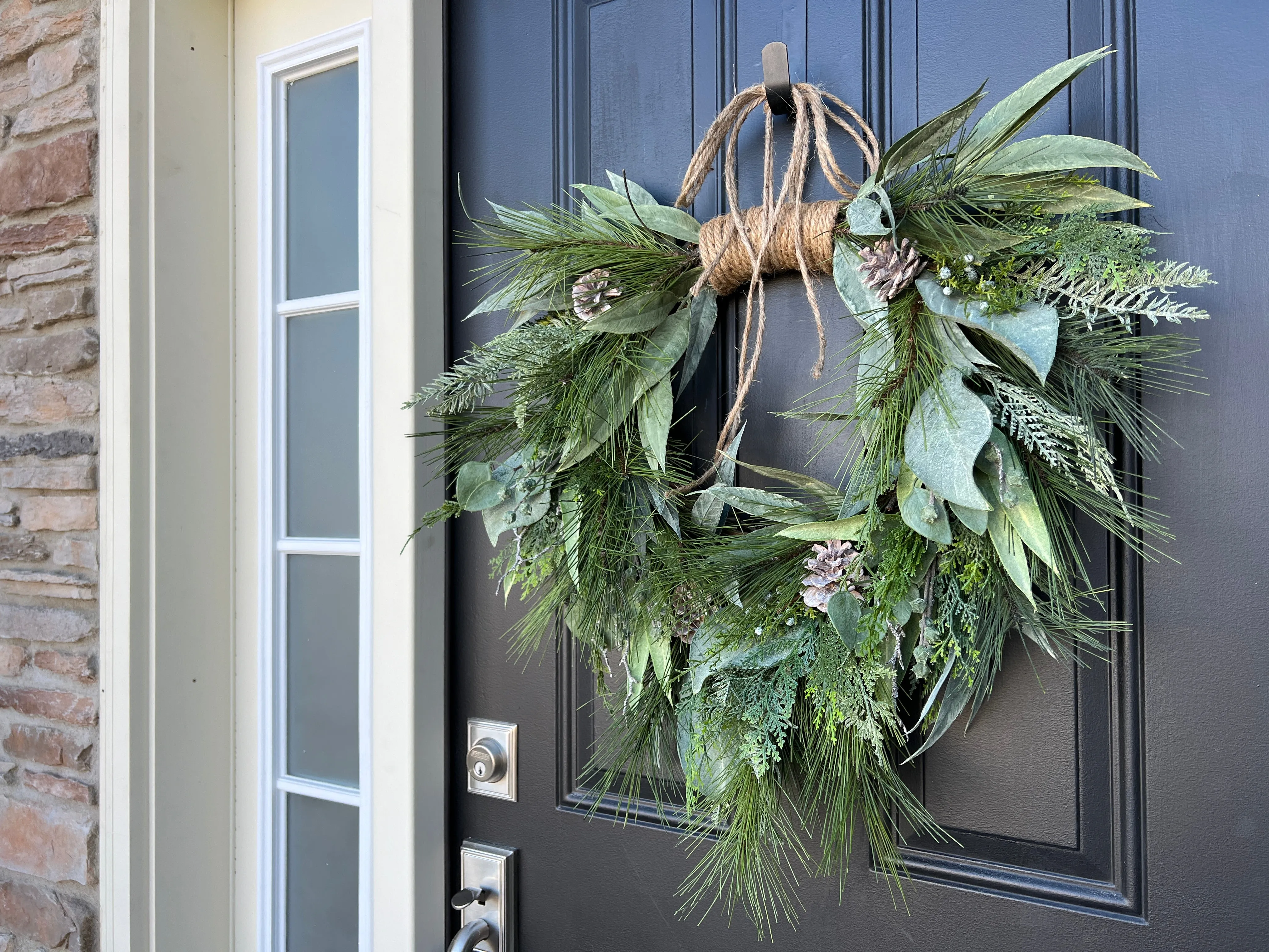 Winter Pine and Eucalyptus Wreath for Front Door