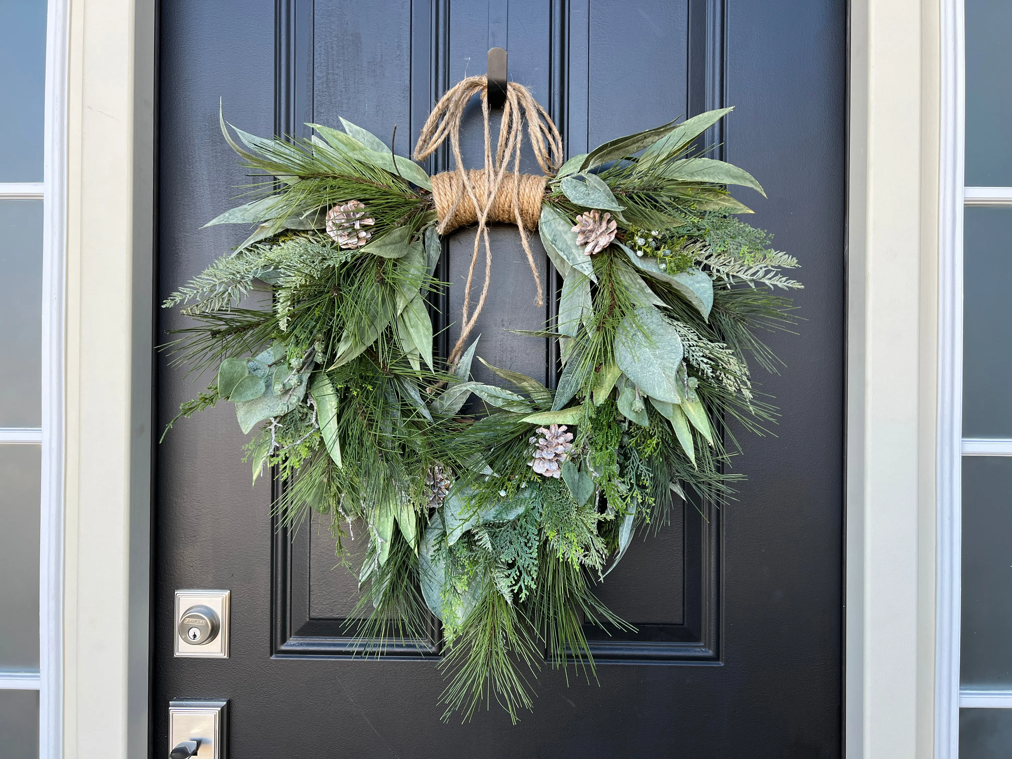 Winter Pine and Eucalyptus Wreath for Front Door