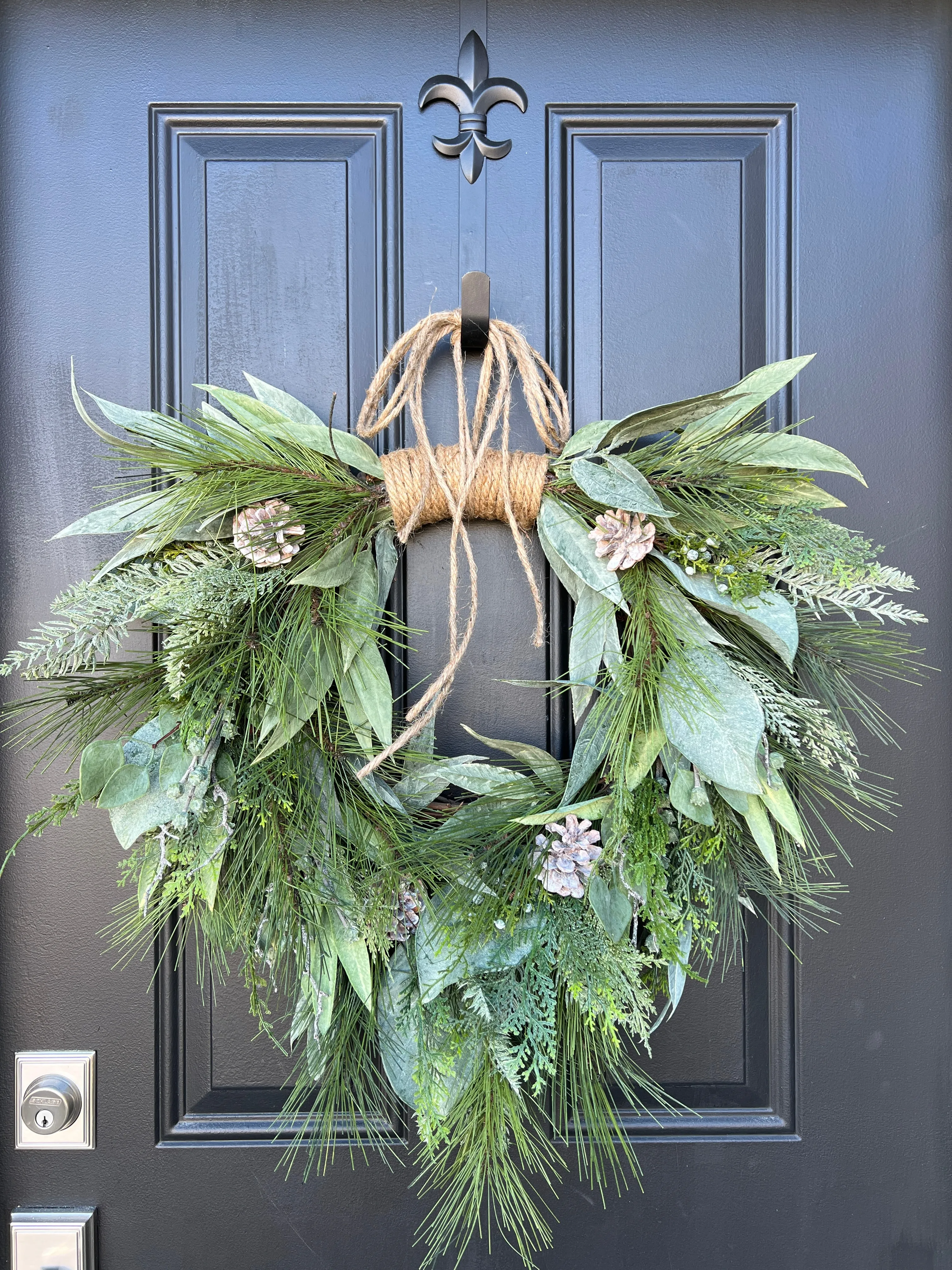 Winter Pine and Eucalyptus Wreath for Front Door