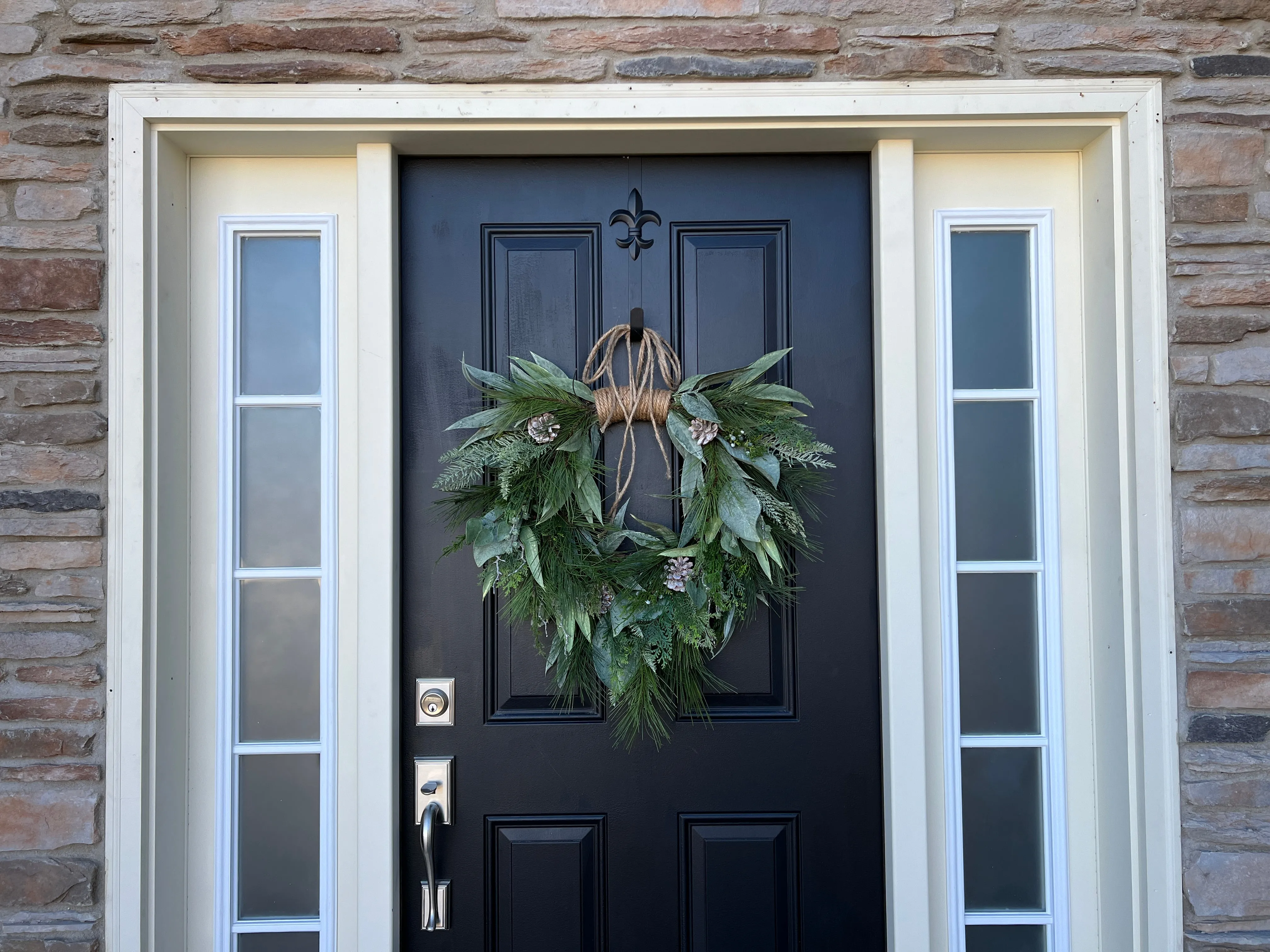 Winter Pine and Eucalyptus Wreath for Front Door