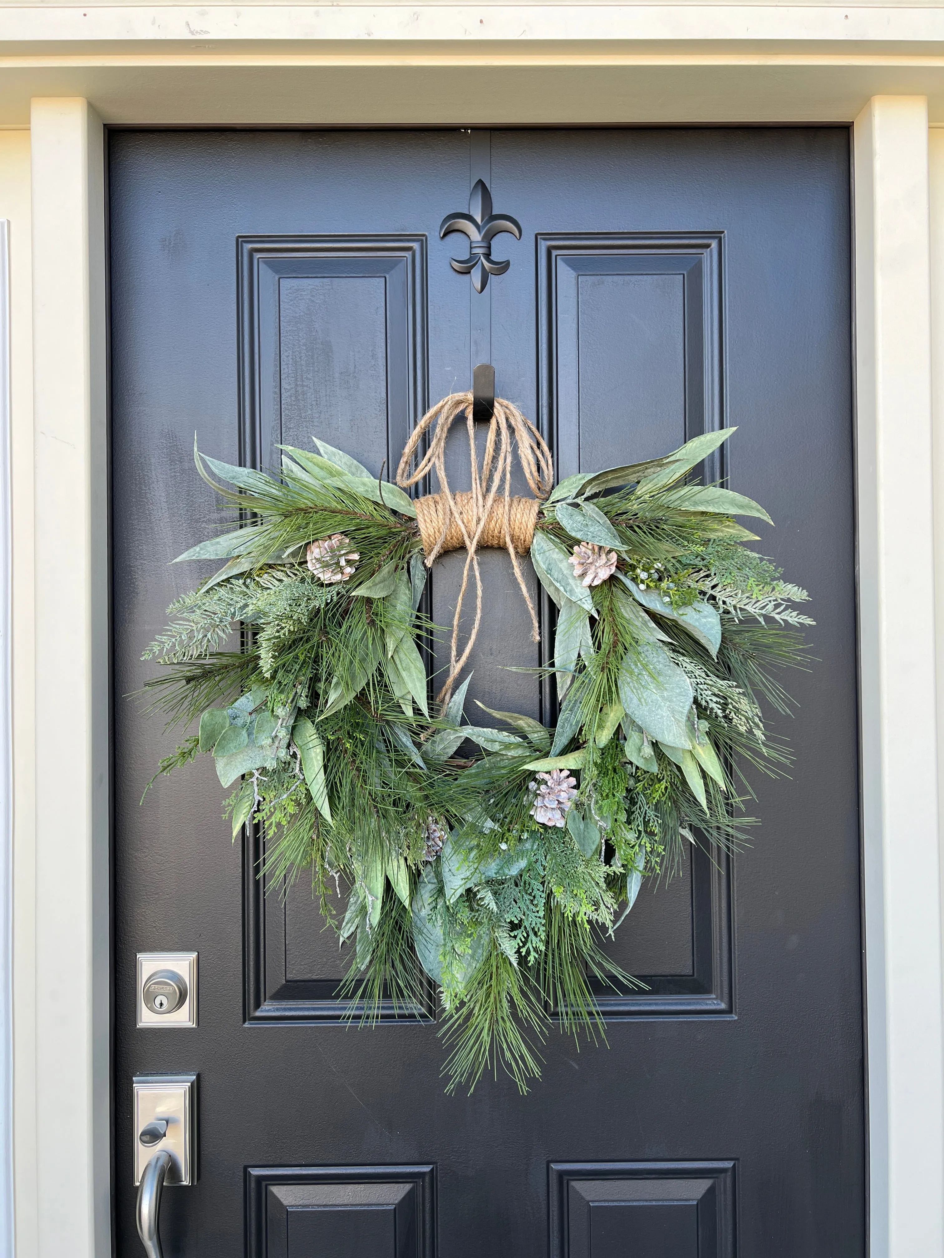 Winter Pine and Eucalyptus Wreath for Front Door