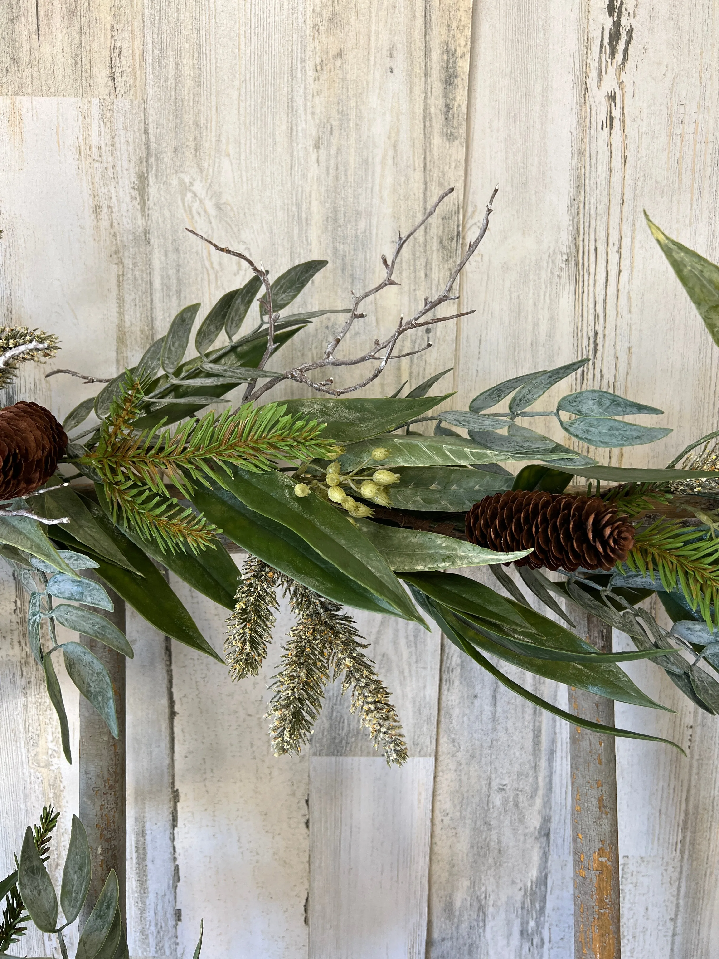 Winter Pinecone and Bay Leaf Forest Garland