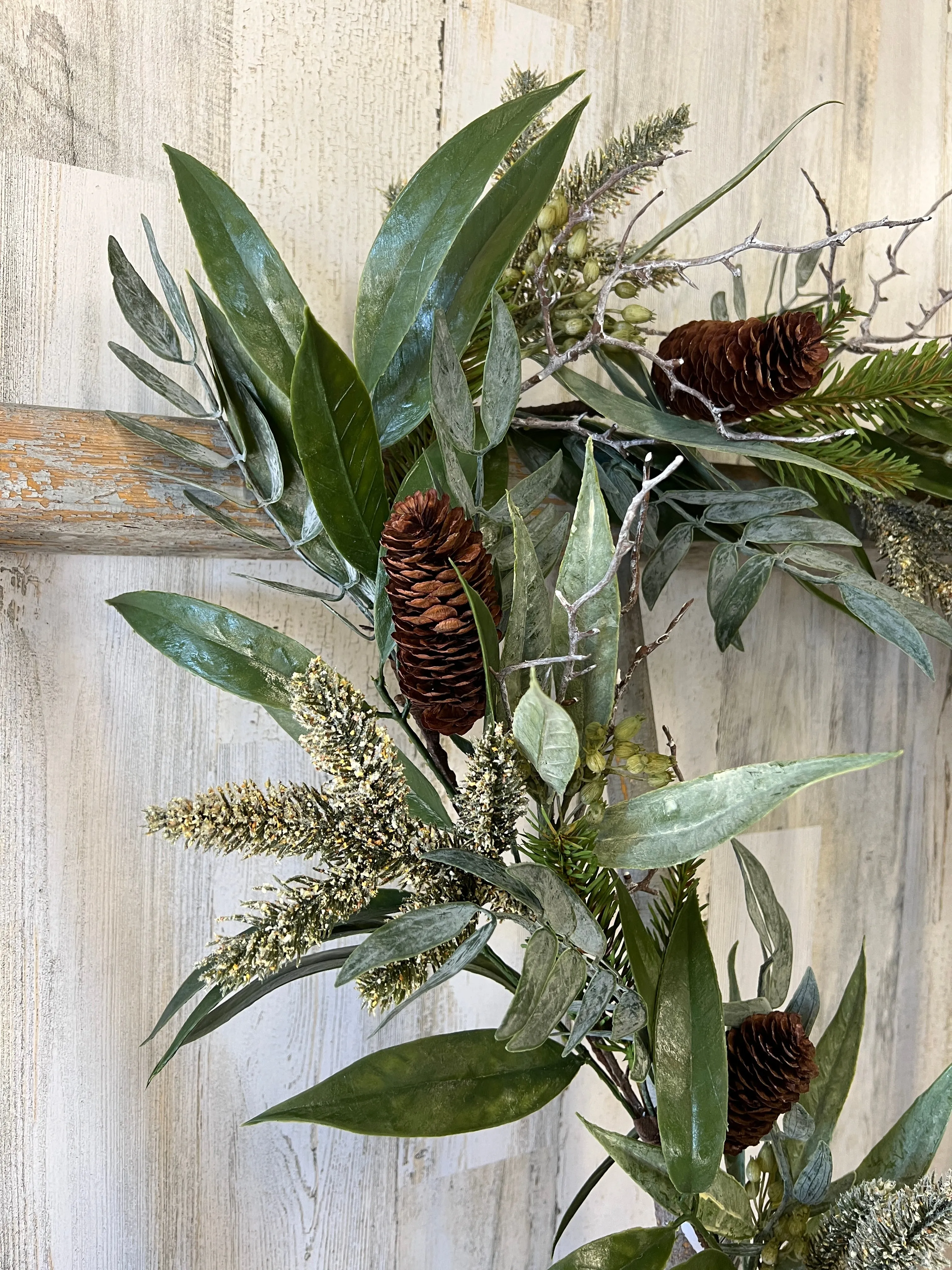 Winter Pinecone and Bay Leaf Forest Garland