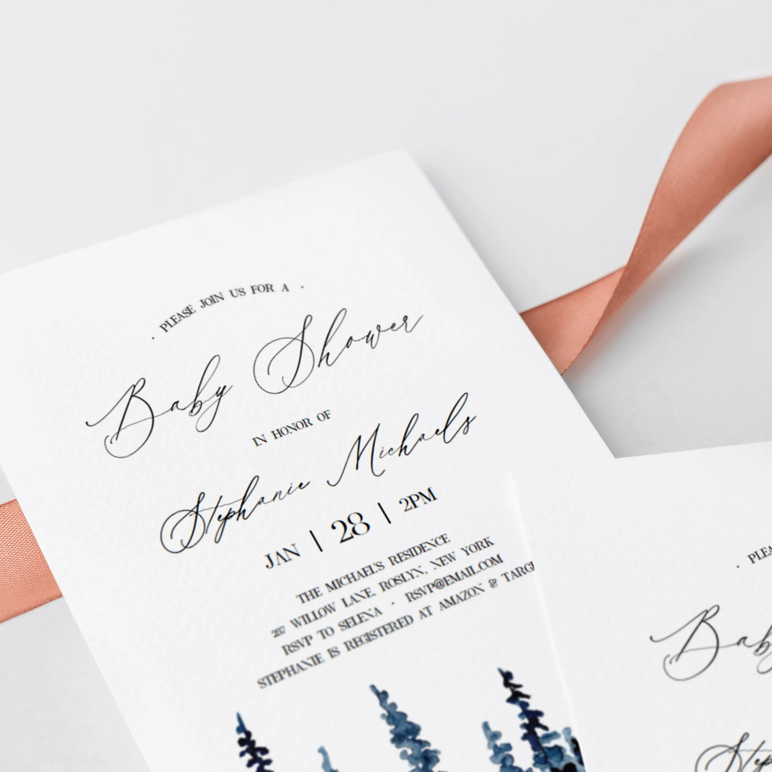 Winter Woodland Baby Shower Invitation Template