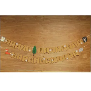 winter Woodland Birthday Banner