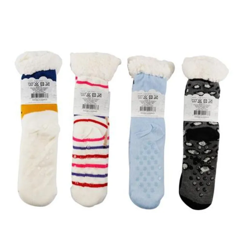 Women Printed Sherpa Socks - Size 6-10