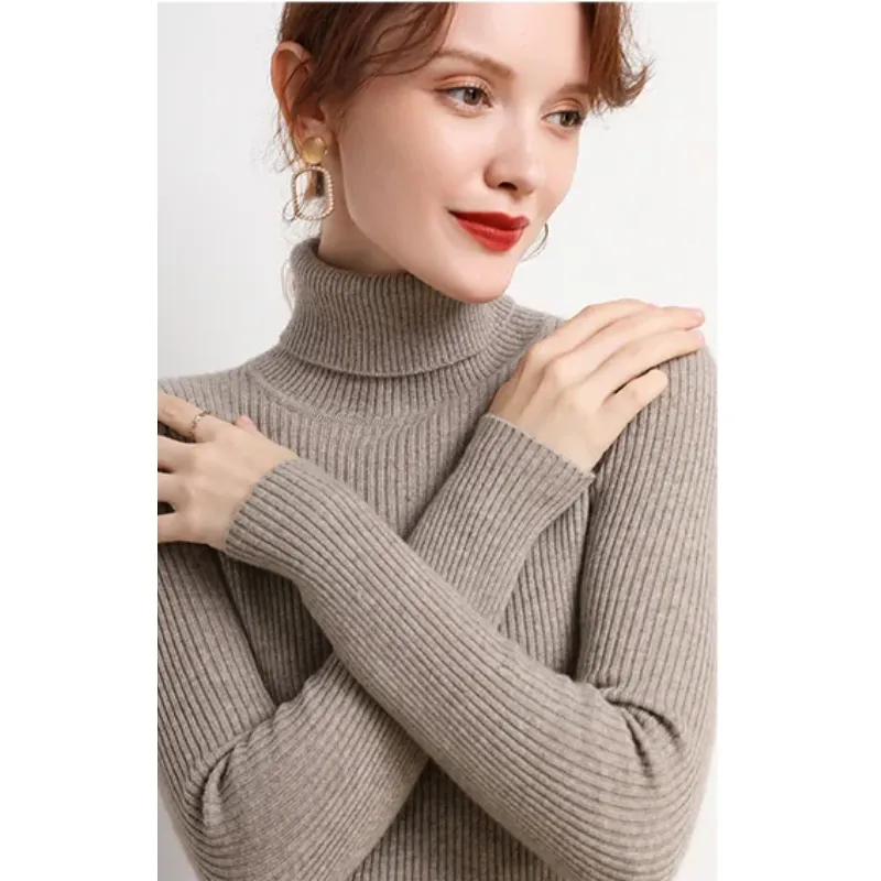 Women's Casual Long Sleeve Slim Fit Ribbed Jumper | Ideal for Autumn/Winter