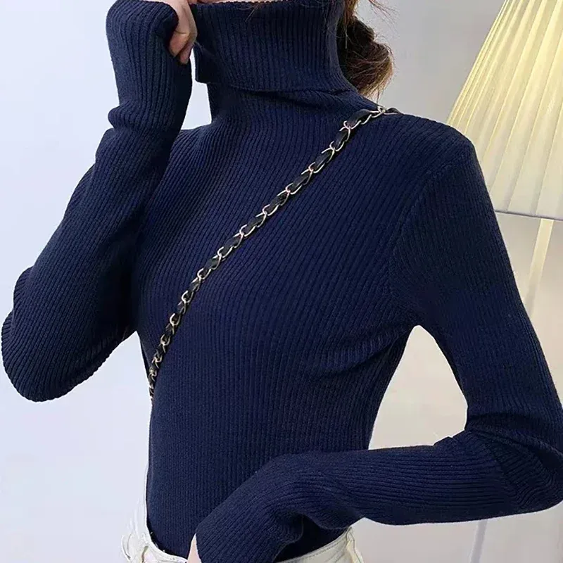 Women's Casual Long Sleeve Slim Fit Ribbed Jumper | Ideal for Autumn/Winter