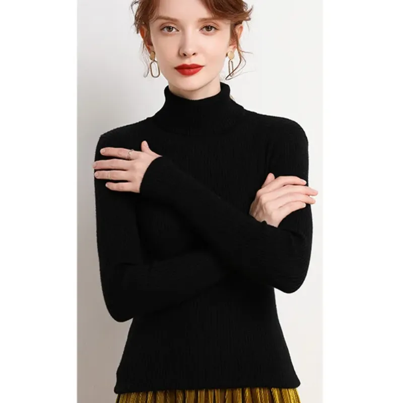 Women's Casual Long Sleeve Slim Fit Ribbed Jumper | Ideal for Autumn/Winter