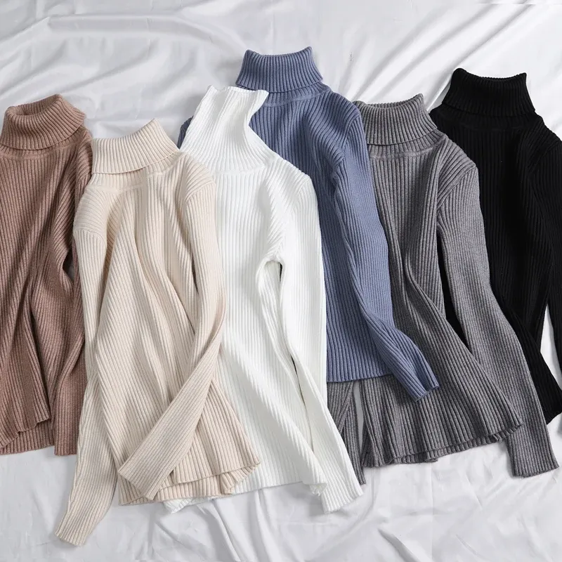 Women's Casual Long Sleeve Slim Fit Ribbed Jumper | Ideal for Autumn/Winter