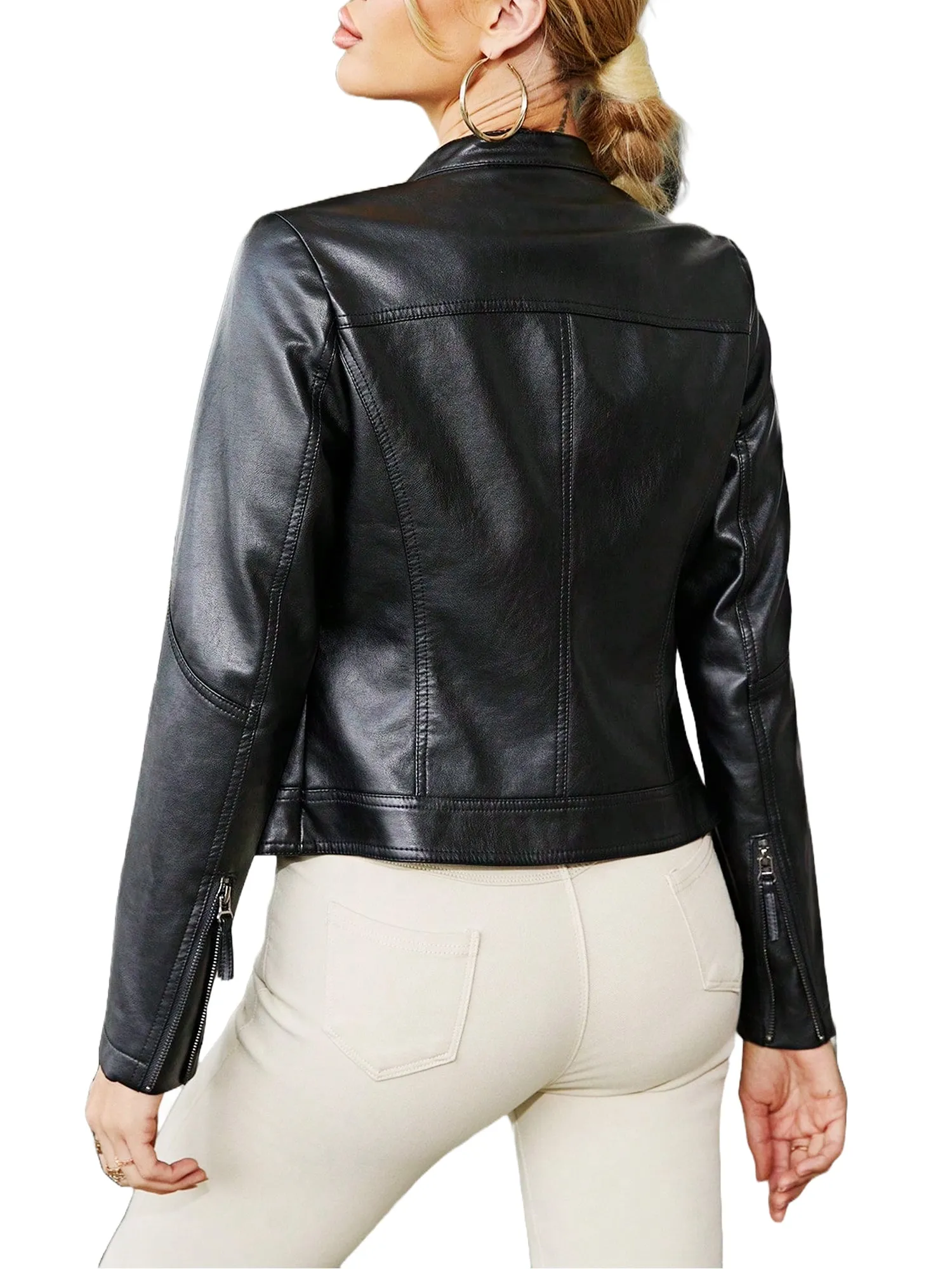 Women's Cropped Motorcycle Jacket