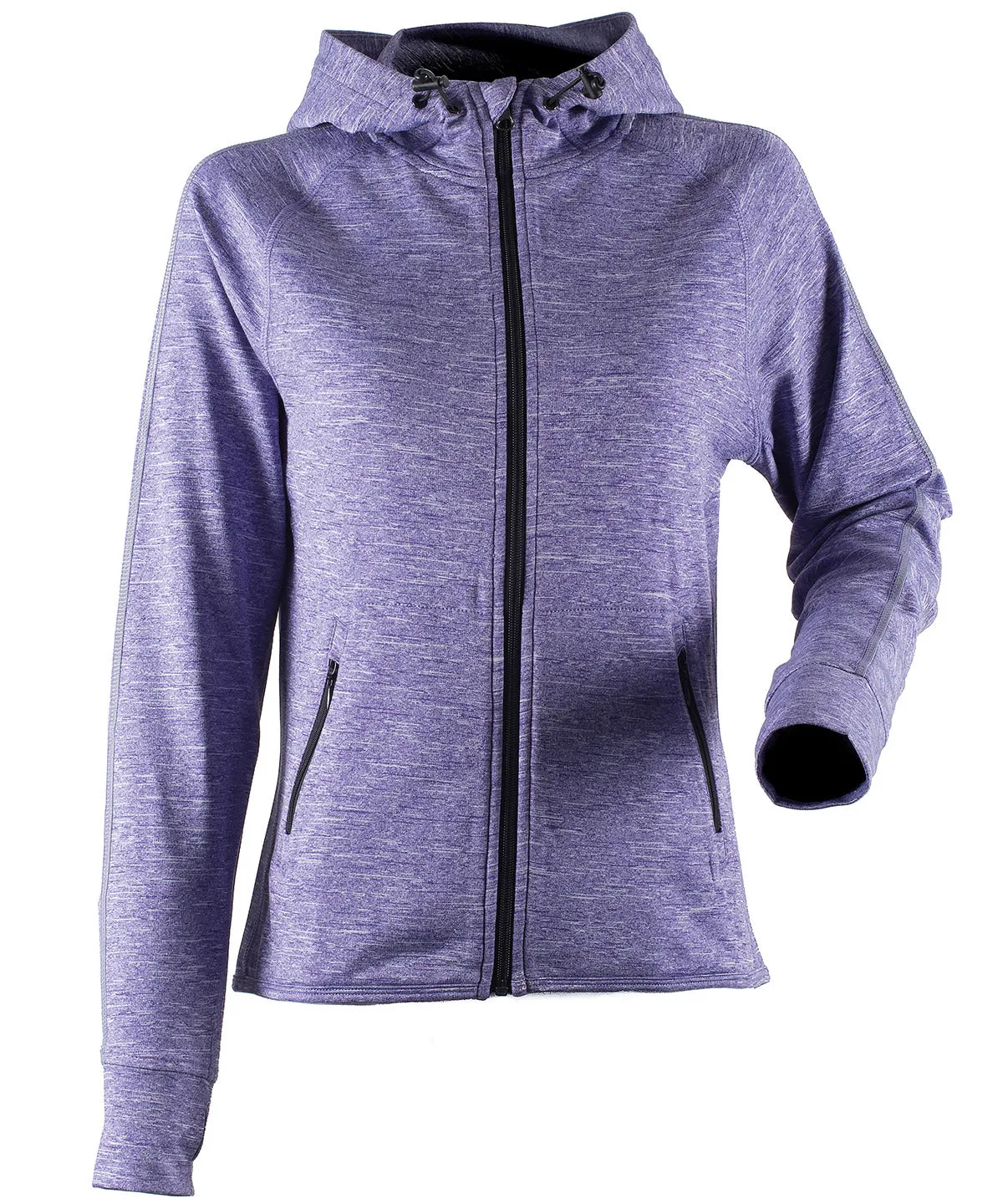 Womens hoodie with reflective tape | Purple Marl