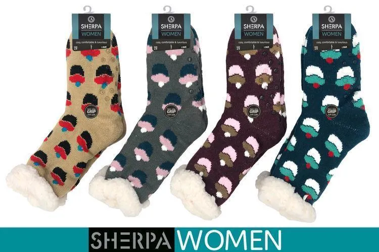 Womens Sherpa Knitted Cupcake Socks