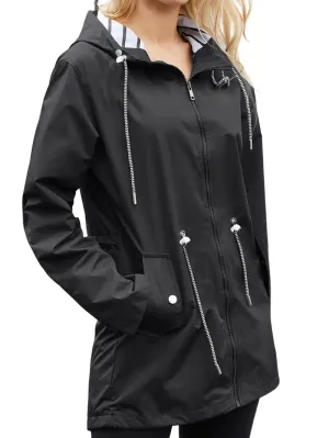 Women's Stylish Waterproof Rain Coat with Hood and Pockets | Ideal for Autumn/Winter