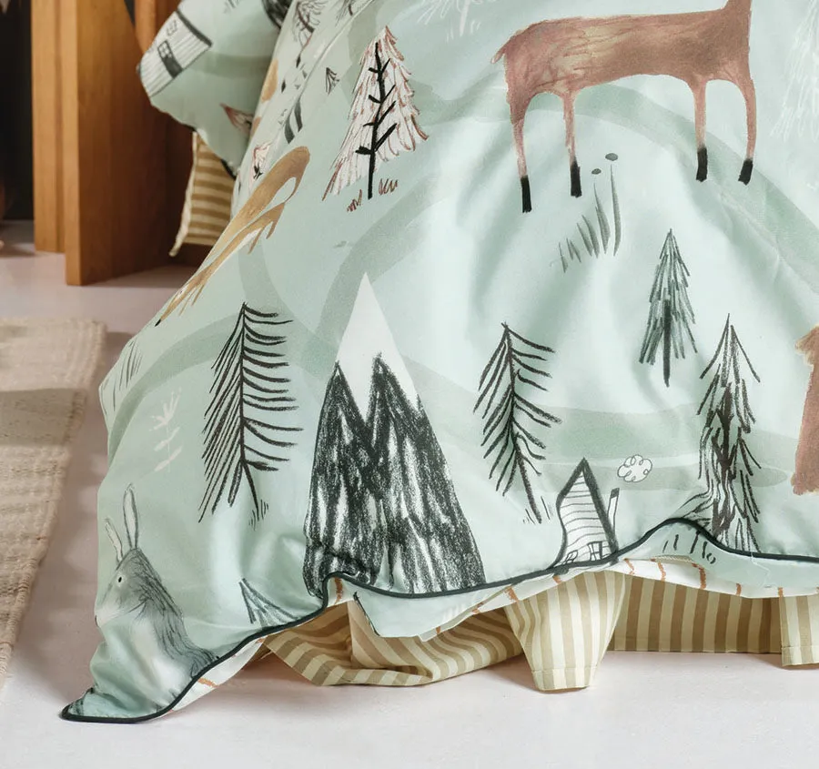 Woodland Winter Quilt Cover Set Range Green