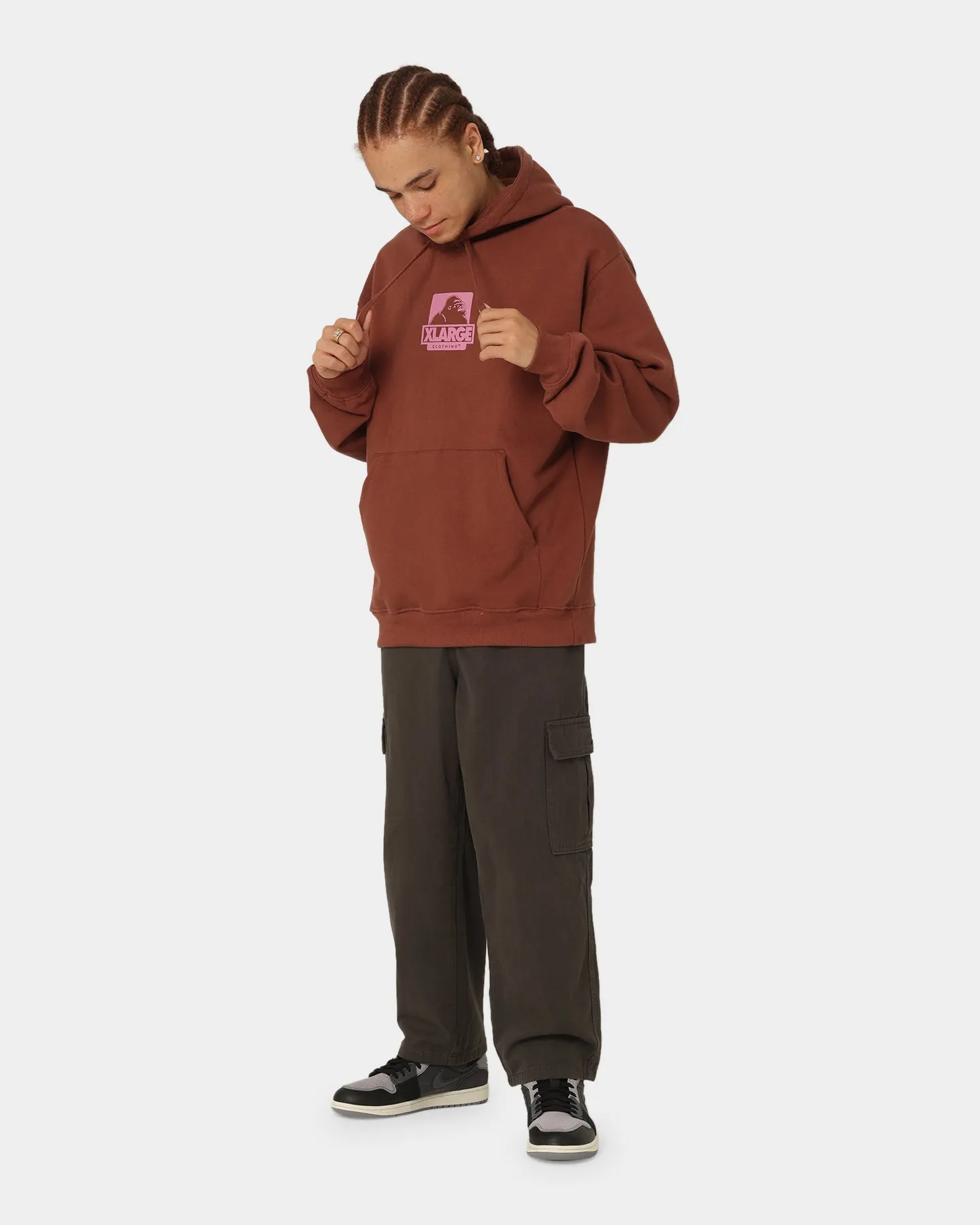 X-Large 91 Hoodie Brown/Pink