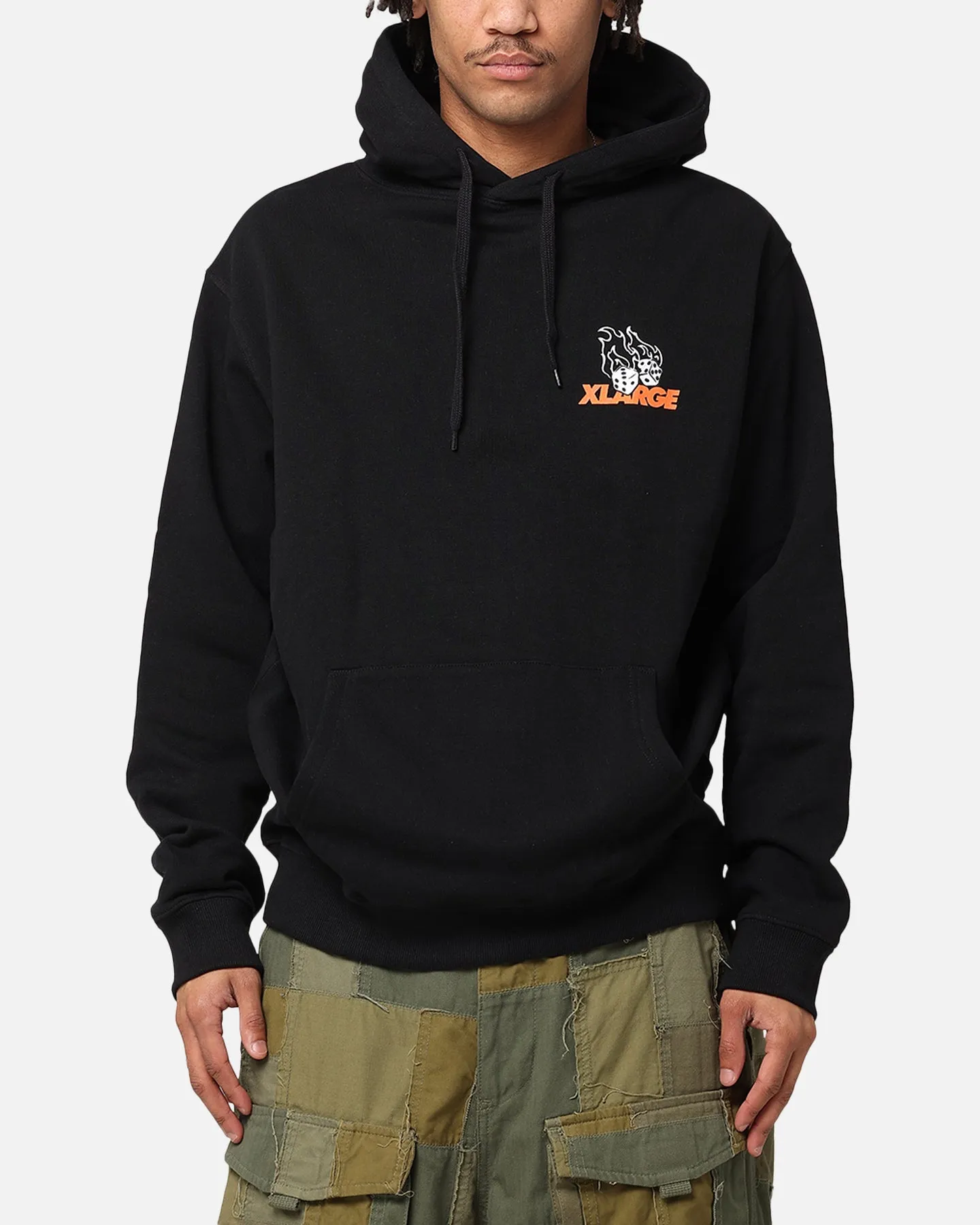 X-Large Fire Dice Hoodie Solid Black