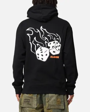 X-Large Fire Dice Hoodie Solid Black