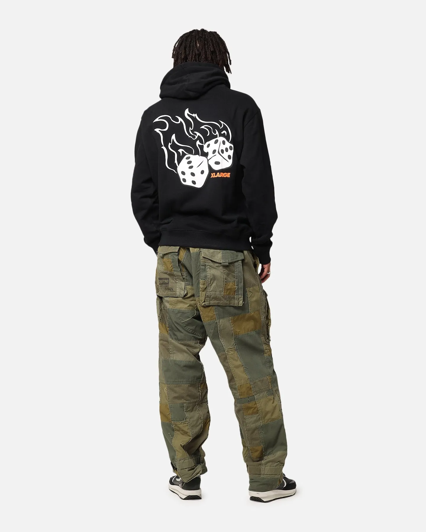 X-Large Fire Dice Hoodie Solid Black