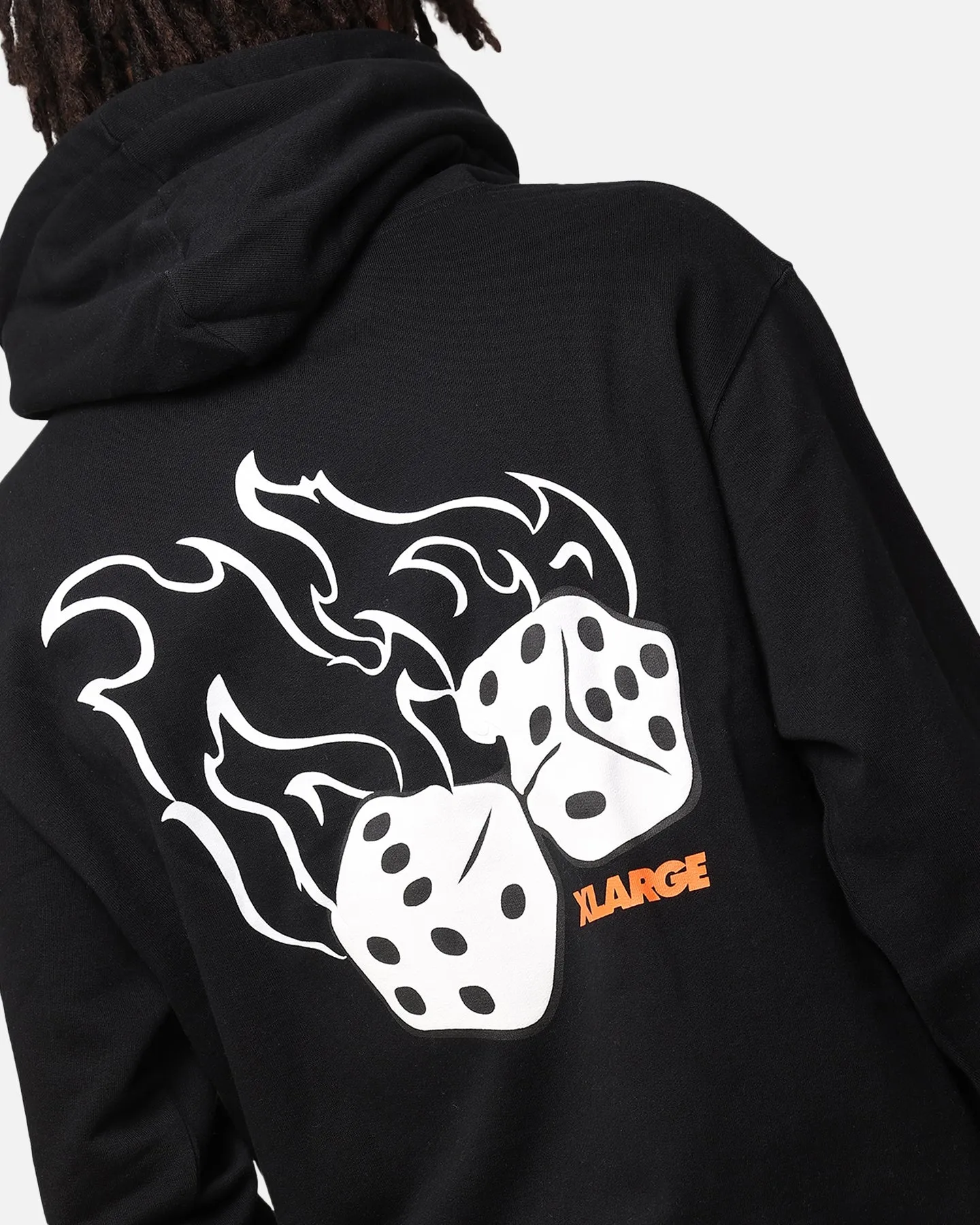 X-Large Fire Dice Hoodie Solid Black