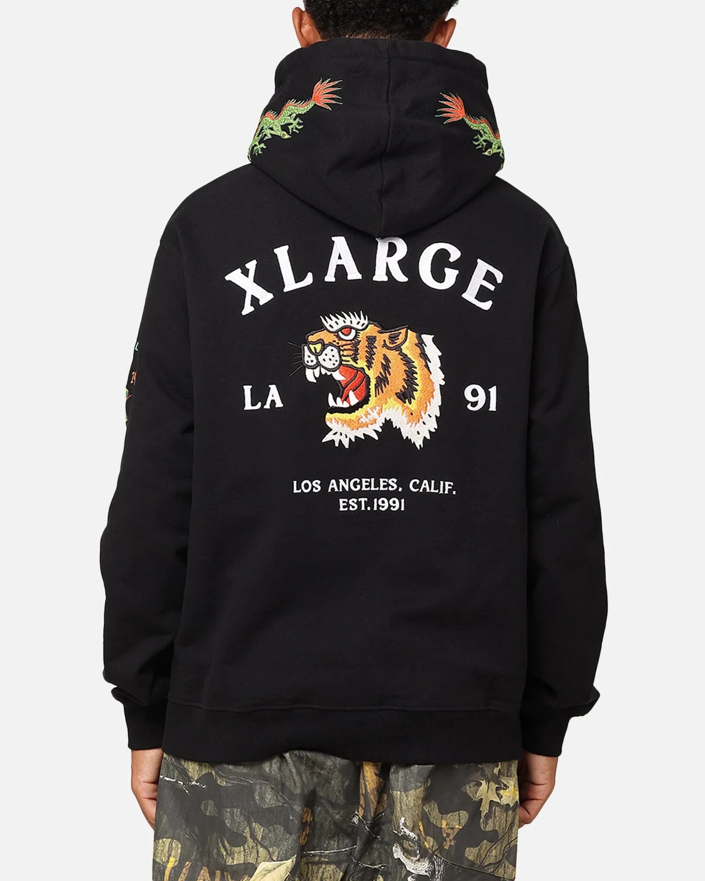 X-Large North Vermont Dragon Hoodie Solid Black