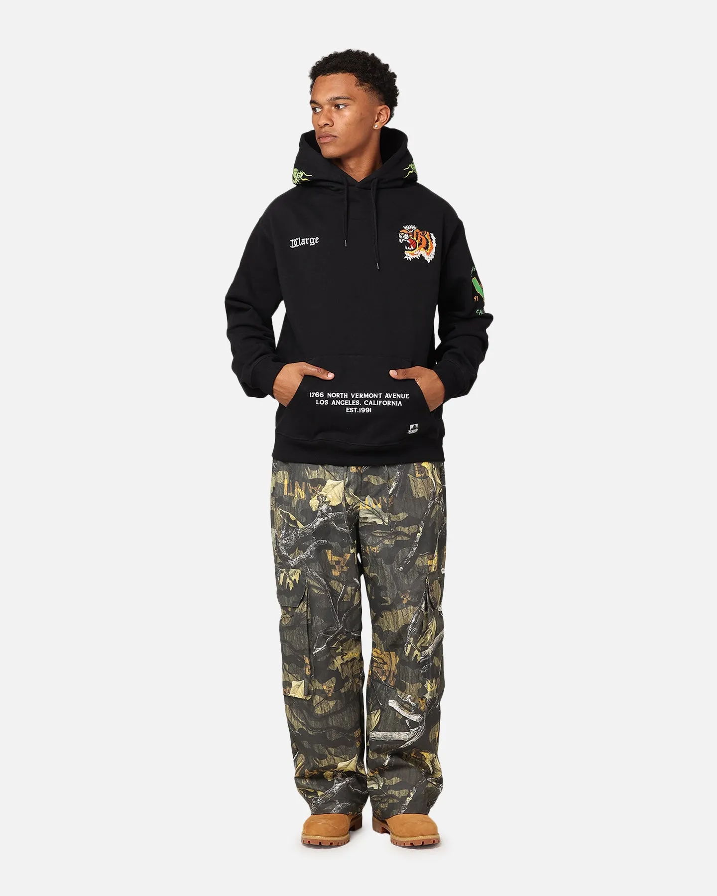 X-Large North Vermont Dragon Hoodie Solid Black