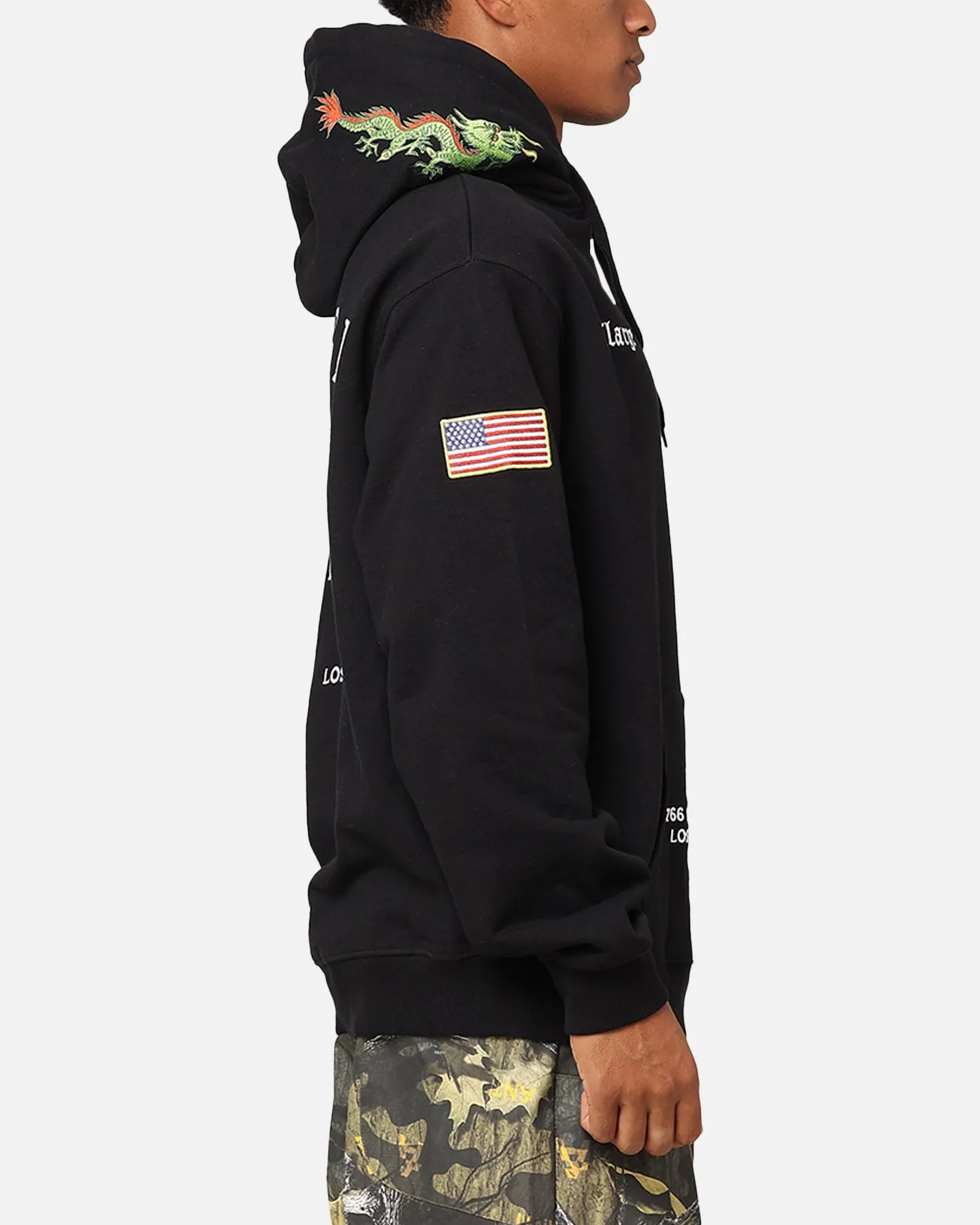 X-Large North Vermont Dragon Hoodie Solid Black