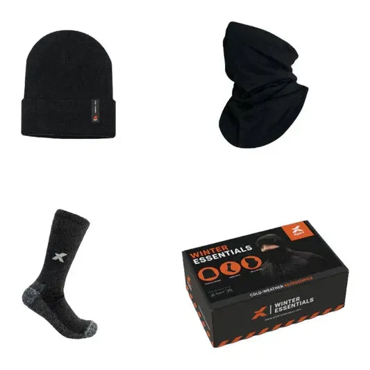 Xpert Winter Essentials Set Socks, Hat & Snood Black